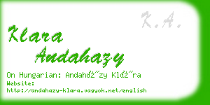 klara andahazy business card